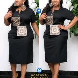 Black Shortsleeve Dress with Front Pocket