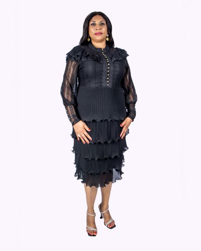 Black Layered Lace Dress