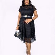 Black Mesh Lace Dress