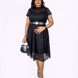 Black Mesh Lace Dress