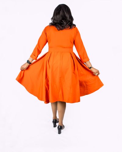 Orange Belted Dress