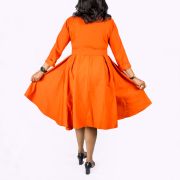 Orange Belted Dress