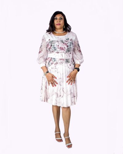 Peach Flowered Dress