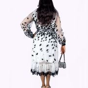 White and Black Mesh Dress