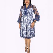 White and Blue Lace Dress