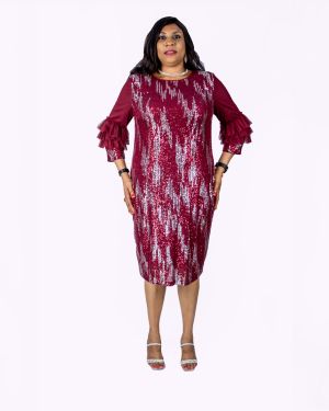 Wine Shinning Dress
