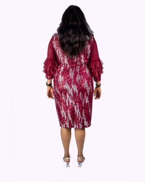 Wine Shinning Dress