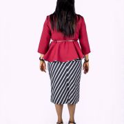 Wine-Zebra Print Shirt & Blouse
