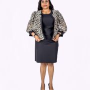 Navy Blue Two Pieces Gown & Lace Jacket Set - SAFA Online Fashion Store