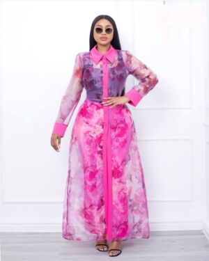 KIMONO WITH PINK PANT SET