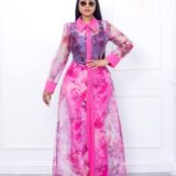 KIMONO WITH PINK PANT SET