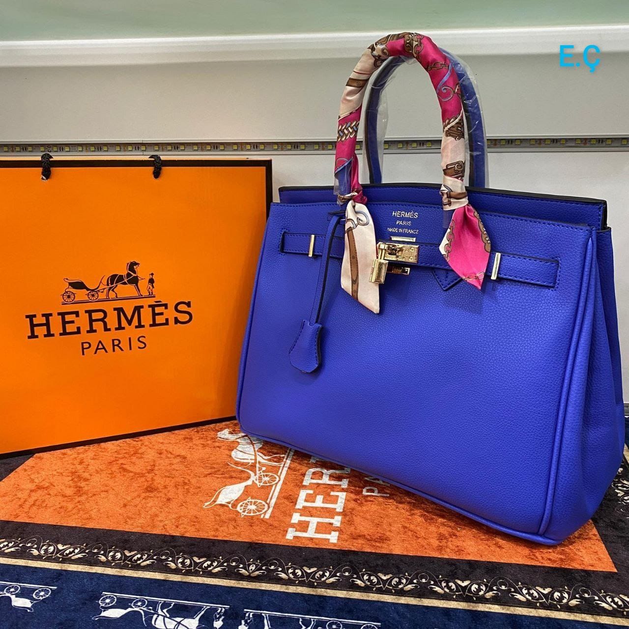 Royal blue birkin hotsell bag