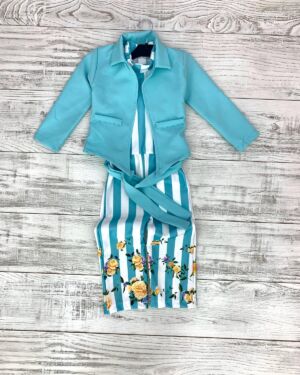 2pcs Girl Jumpsuit With Jacket